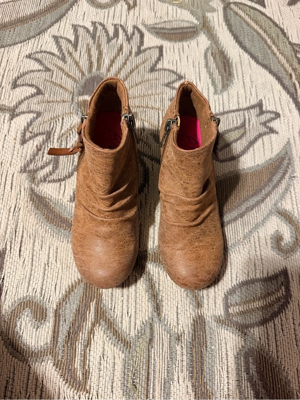 Girls Casual Brown Ankle Boots - Classic Everyday Style